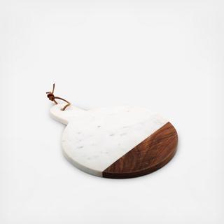 Round Marble & Wood Paddle