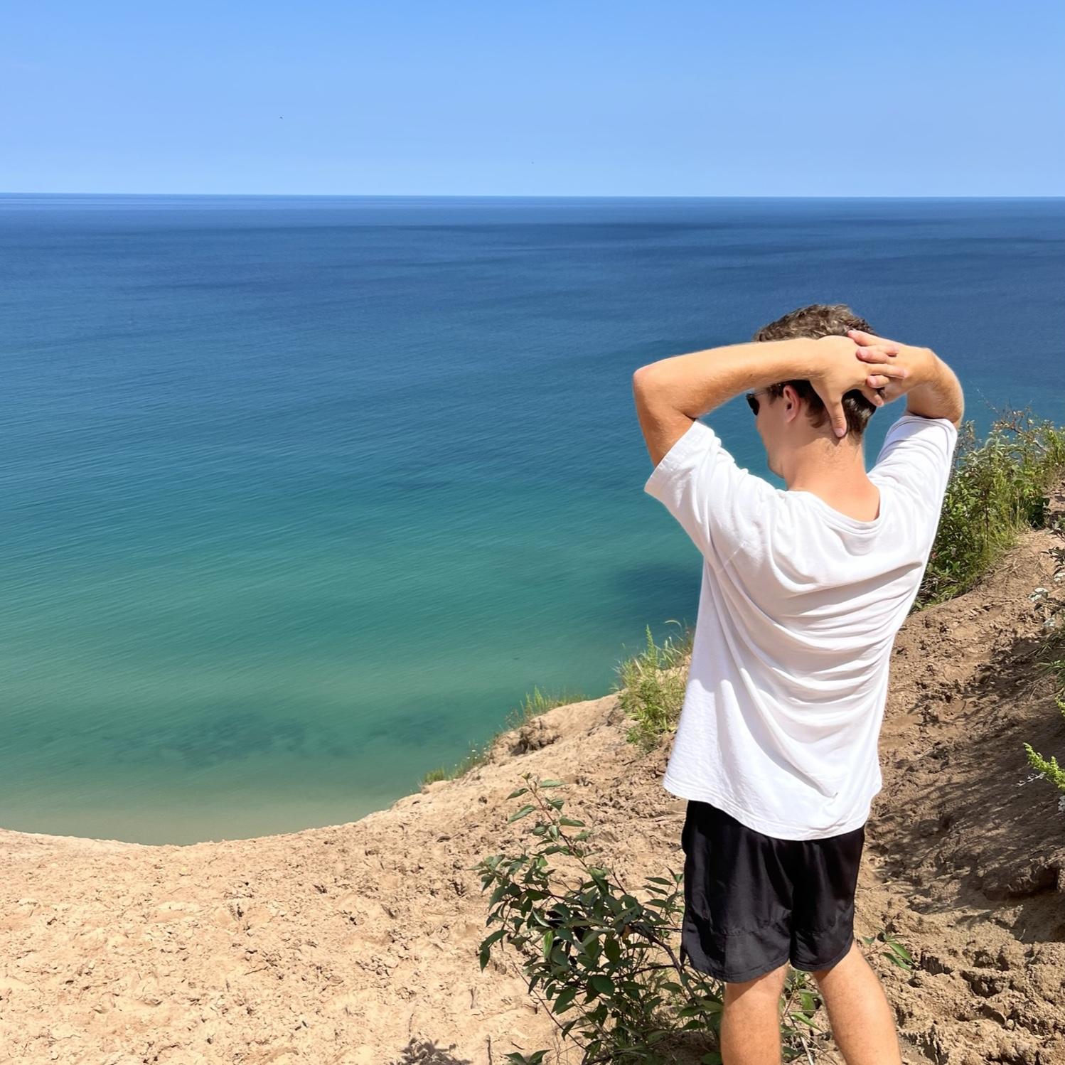 Brent at Log Slide Overlook on Lake Superior