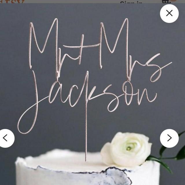 Gold Mr and Mrs Cake Toppers for Wedding by Rawkrft - Custom Cake Topper Personalized - Wedding Cake Topper - Birthday Anniversary Baptism