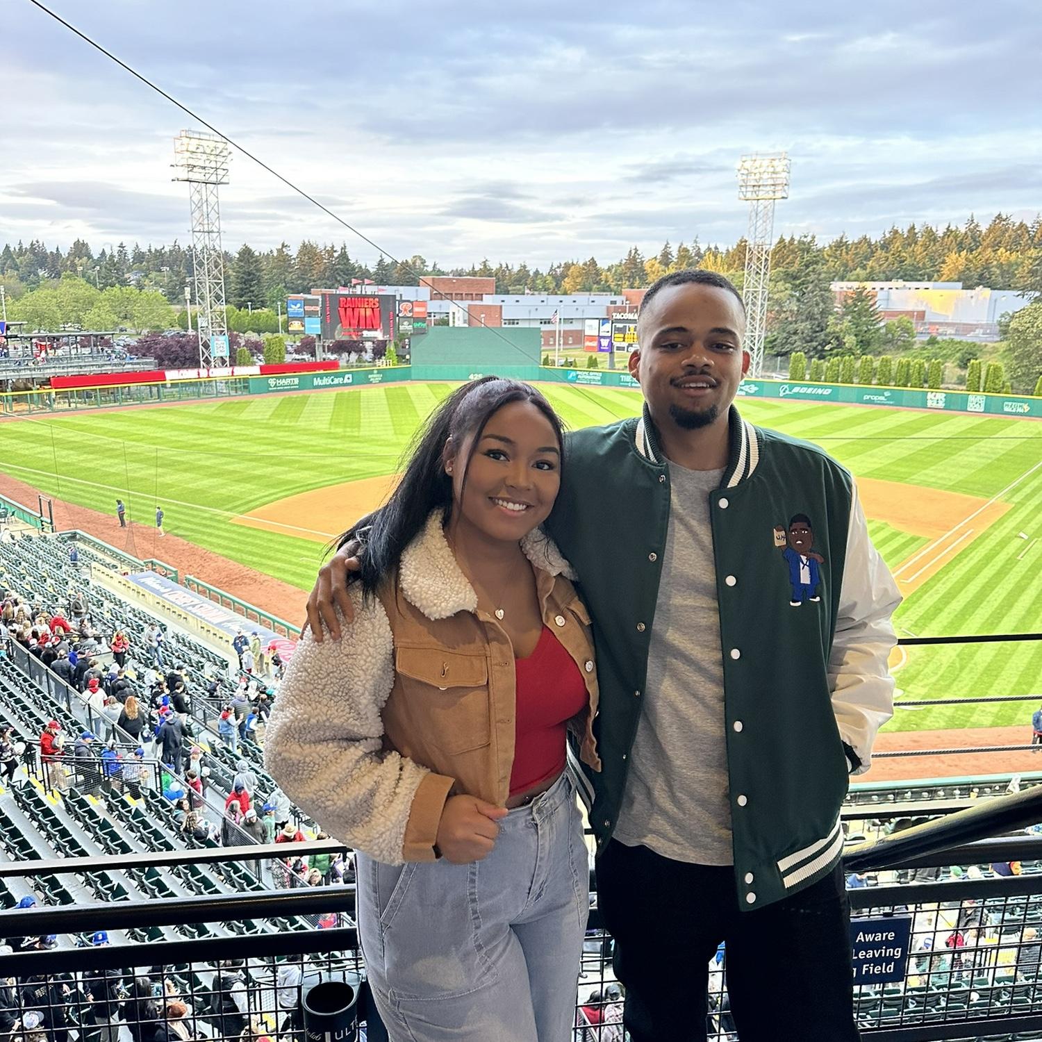 Our first baseball game together ! So far we’ve seen the Rainers and the Seattle Mariners play.