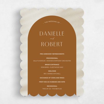 Brown Scalloped Wedding Program - Pinellas