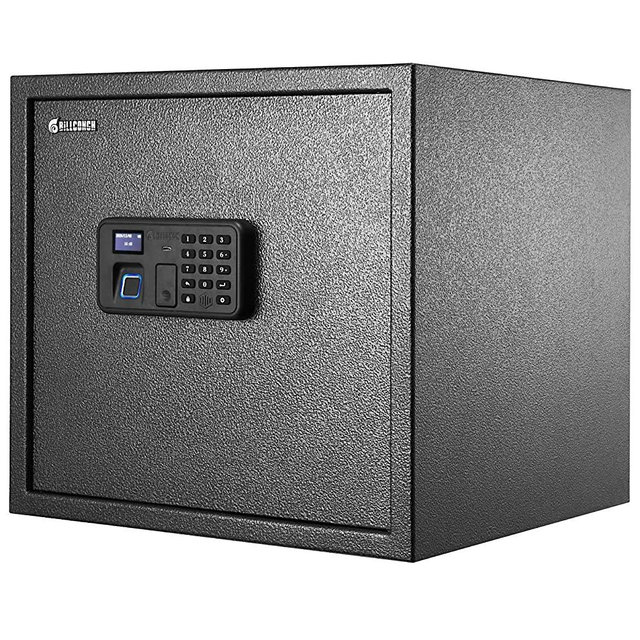 BILLCONCH Gun Safe, Biometric Pistol Safe with Voice Function Handgun Safe with Gun Racks (1.4 Cubic Feet)