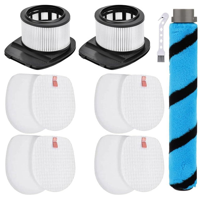 Leadaybetter IZ462H Brush Filter Replacement for Shark IZ462H IZ483H IZ482H IZ440H IZ441HBRN Vertex Cordless Stick Vacuum, Part XHF161H & 617FJ140, 1 Brush Roller, 2 HEPA & 4 Foam & Felt Filters