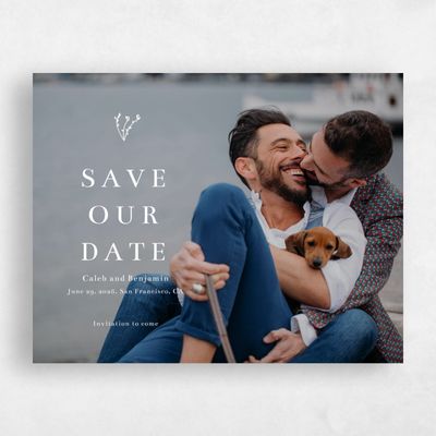 White Fall Wedding Save the Date - Rue Photo