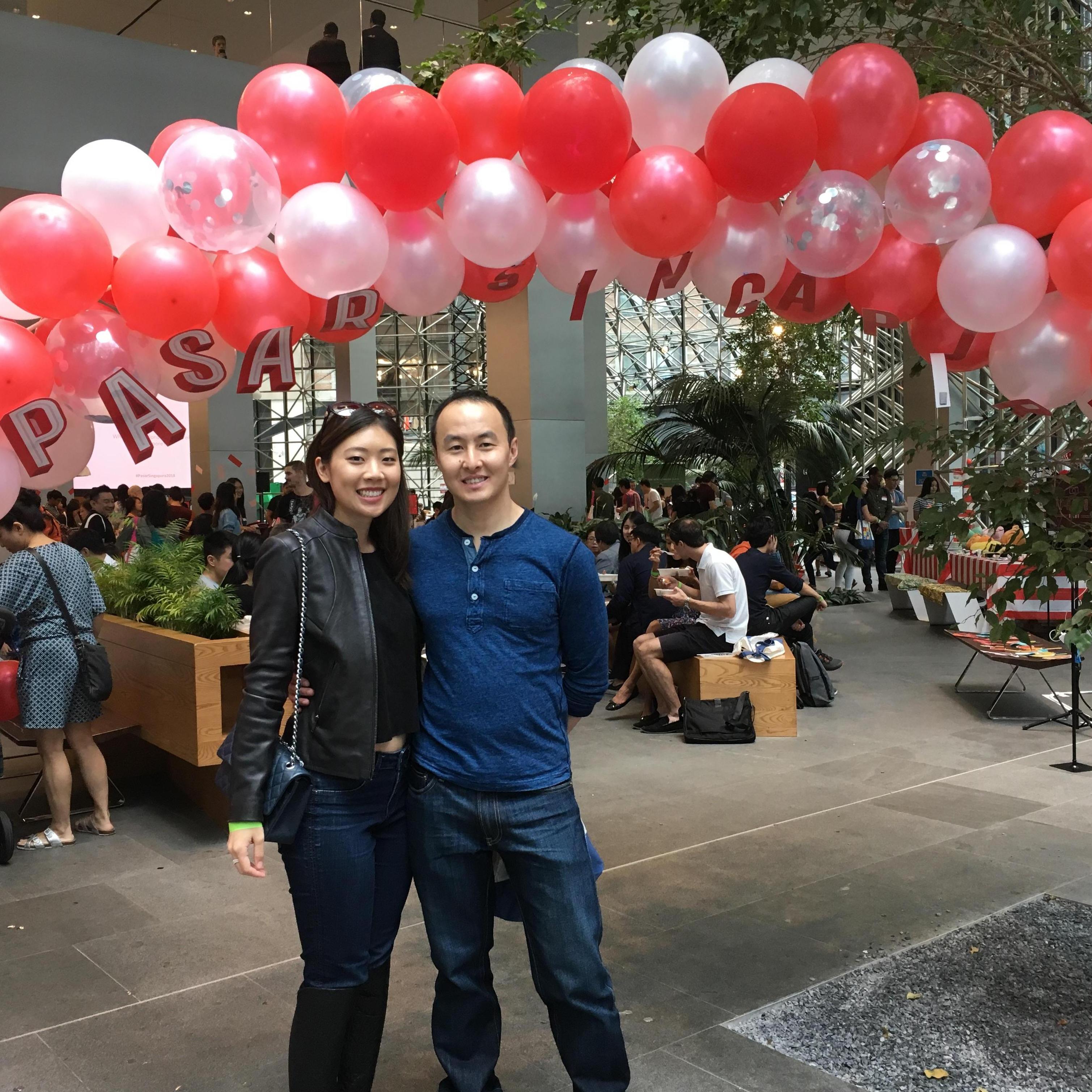 Ever since reading Crazy Rich Asians 800 times, Joanne has been obsessed with Singapore. So its a great thing Jon is Singaporean! Here they are at a Singaporean citizen's overseas event in NYC.