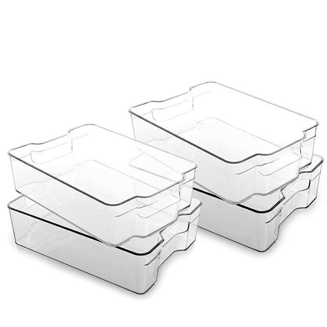 Stackable Plastic Organizer Storage Bins, X-Large - 2 Pack
