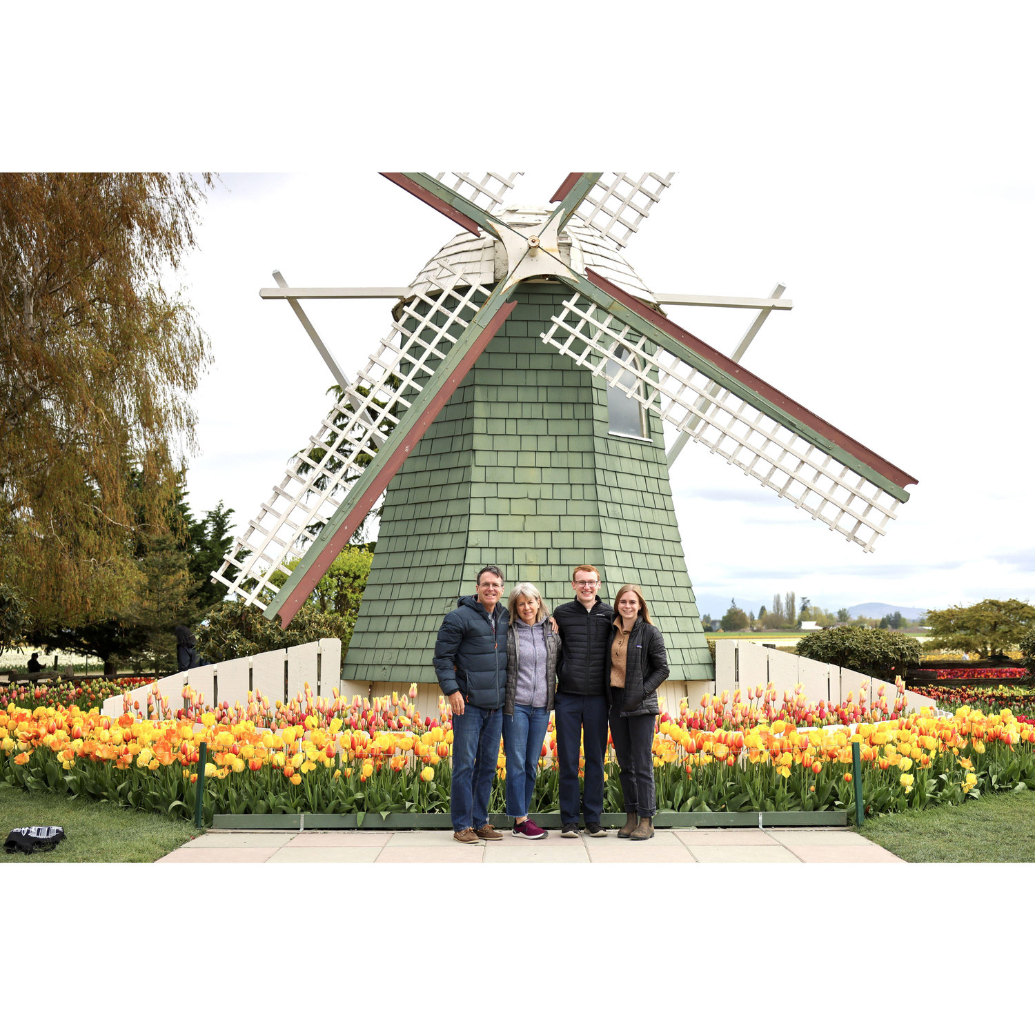 Us with Reese's parents at the 2024 tulip farms