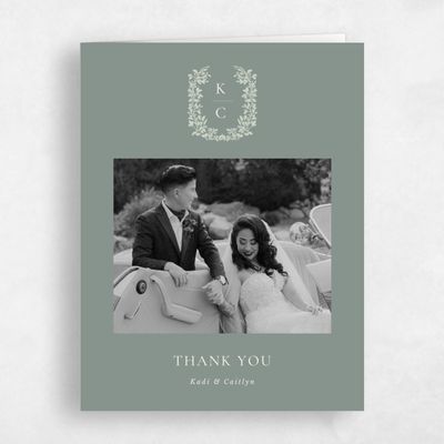 Deep Sage, Green Wedding Thank You - Mirra Photo