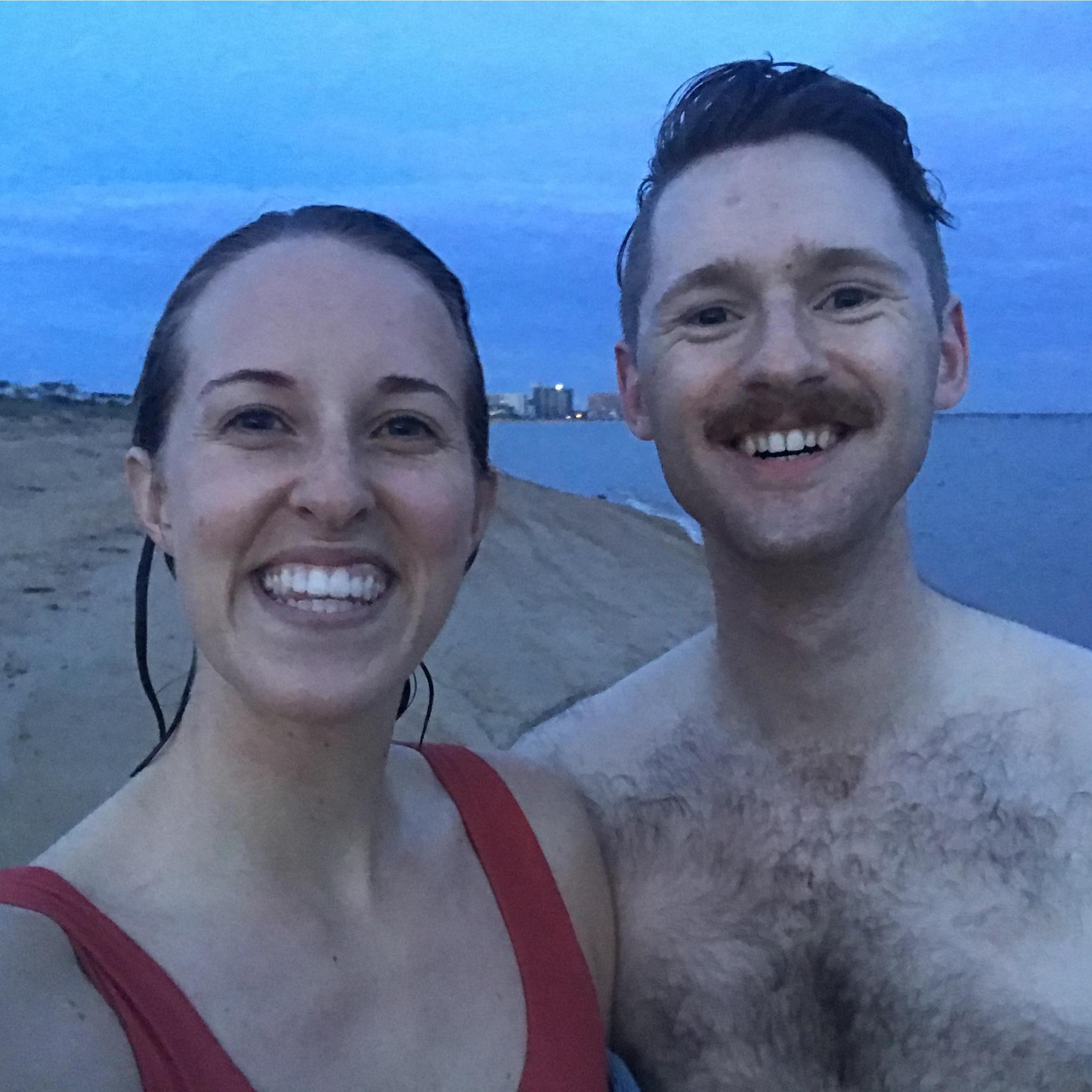 Early swim to celebrate Jasper's 25th! (2018)