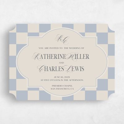 Blue Wedding Invitation - Sarlat Landscape