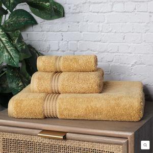3 Piece Absorbent Luxury Towel Set - Gold