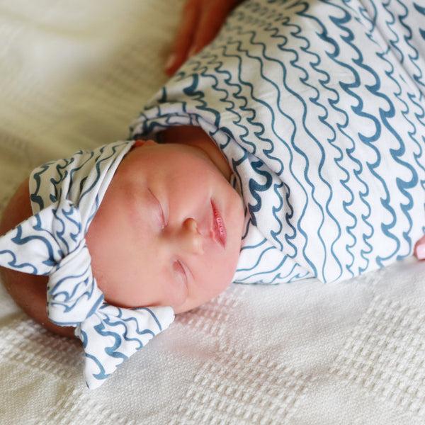 Beach Babe Swaddle Blanket & Headband Set
