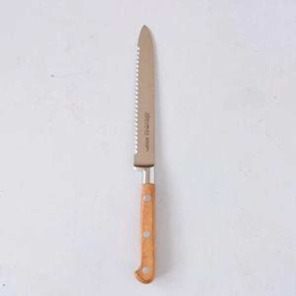 5" Serrated Utility Knife with Olive Wood Handle