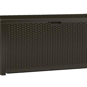 Suncast DBW9200 Mocha Resin Wicker Deck Box, 99-Gallon