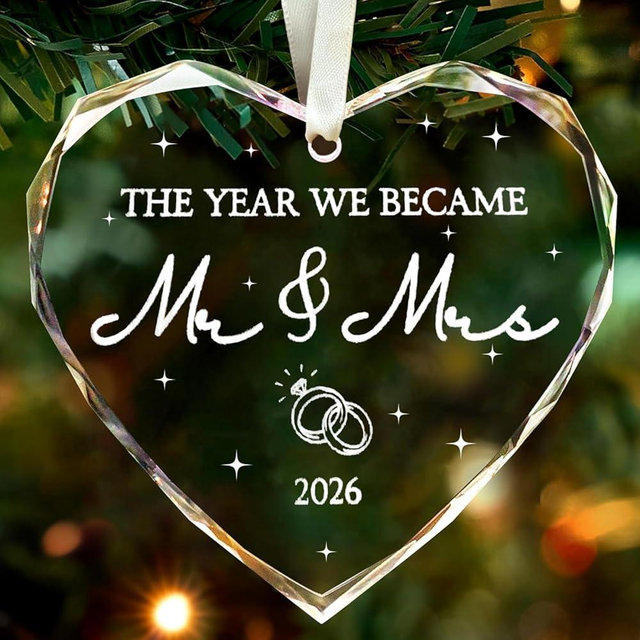 2026 - Gifts for Husbands and Wives of Couples, Brides, and Women, for Brides' Gift-Giving Events - Glass First Wedding Decorations - Valentine's Day Gifts (Heart-Shaped White)