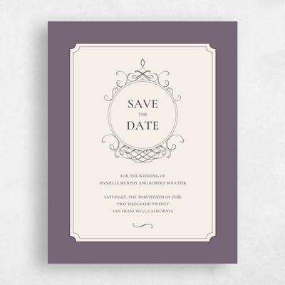 Purple Wedding Save the Date - Malta Type