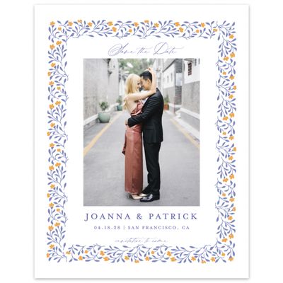 Dark Lavender, White Wedding Digital Save the Date - Sabine Photo