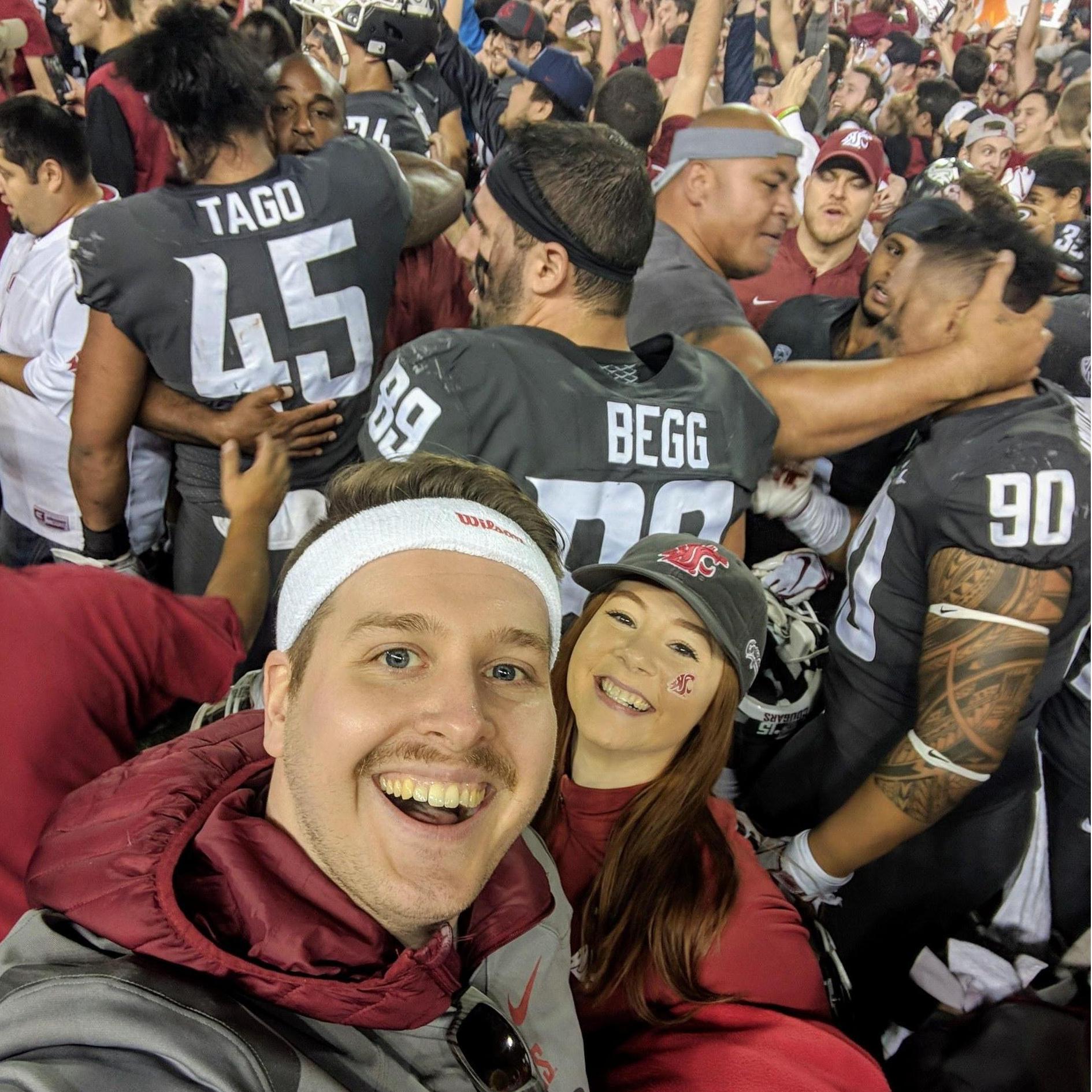 Rushed the field on College Game Day after the W.  Go Cougs!
