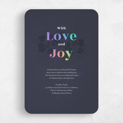 Blue Rounded Wedding Invitation - Reverie Type