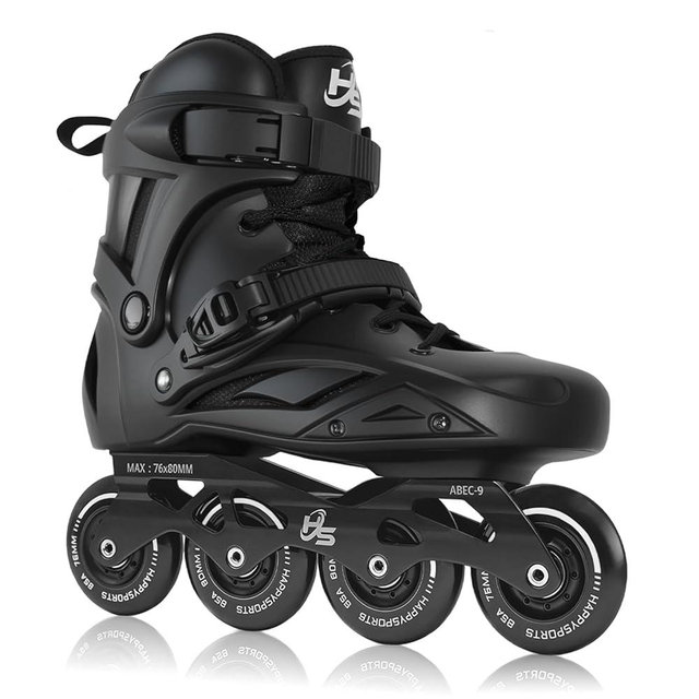 HSHVHSH Inline Skates for Men Women, High-Performance Roller Skates Blades with Ankle Support & Aluminum Frame for Outdoor Asphalt & Indoor Fitness, 85A Wheels Smooth Ride for Beginners to Pros, Black