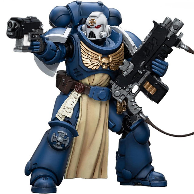 BEERISE JOYTOY 1/18 Action Figures - Warhammer 40,000 Ultramarines Sternguard Veteran with Auto Bolt Rifle - 5‘’,Classic Character,Collectible,Age 15 and Above