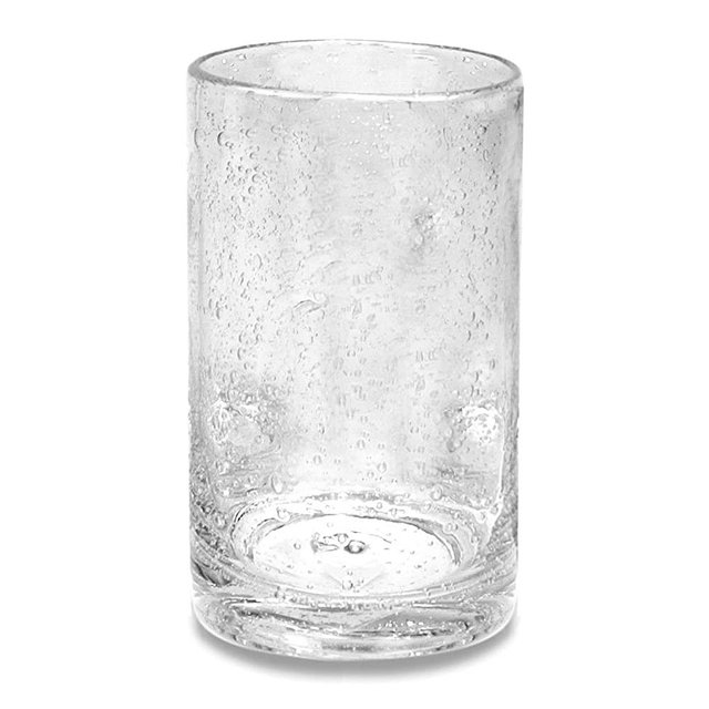 Artland Iris Seeded Clear Glass 17 Ounce Highball Tumbler, Set of 6