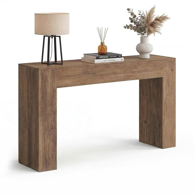 VASAGLE Entryway Table, Long Console Table, Thick Tabletop, Farmhouse Style, for Hallway, Behind the Couch, Living Room, Foyer, Easy Assembly, 11.8 x 47.2 x 31.5 Inches, Honey Brown ULNT144KB01S