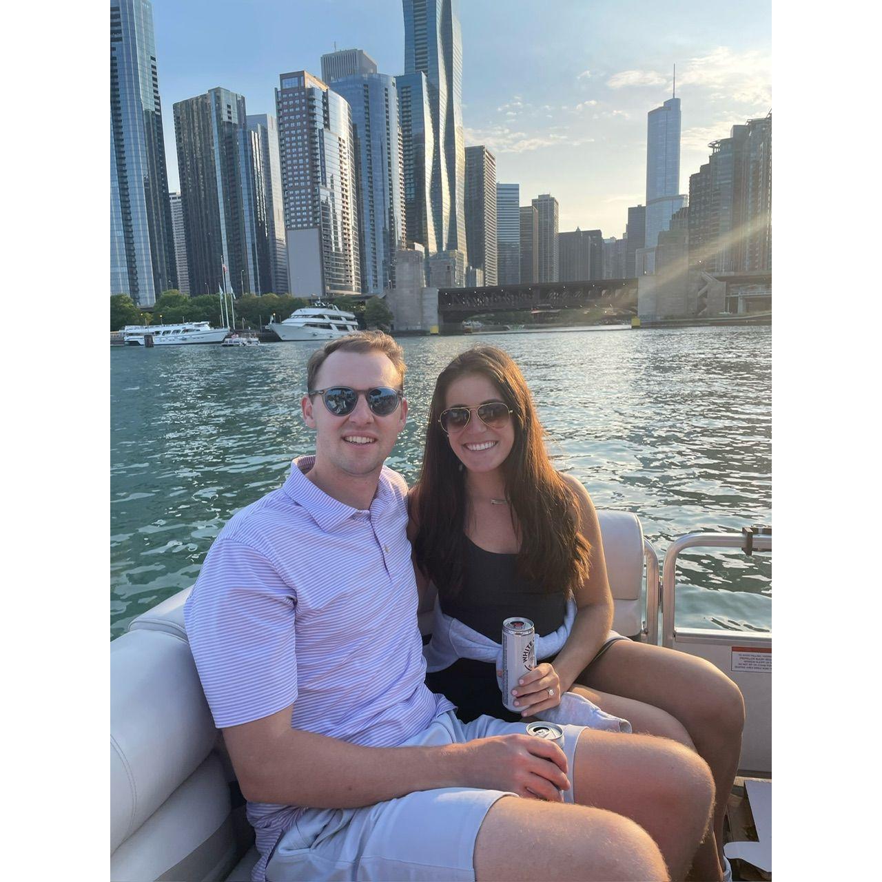 Engagement celebration cruise with friends and family