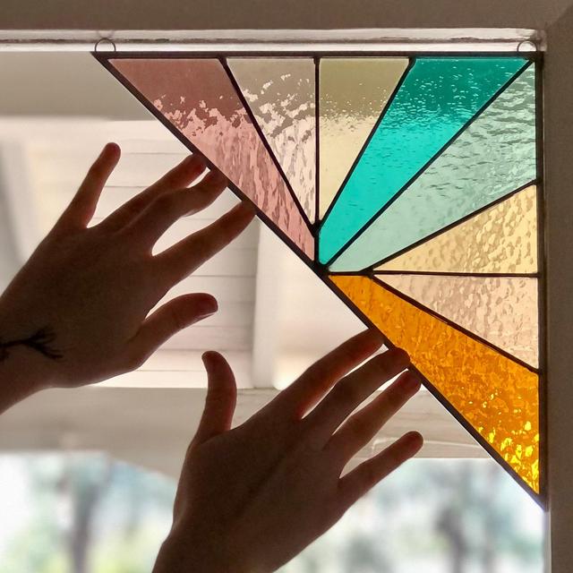 Debbie Bean Stained Glass Corner Panel -...