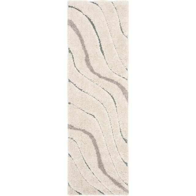 2'3"x7' Runner Wave Loomed Rug Cream/Brown - Safavieh
