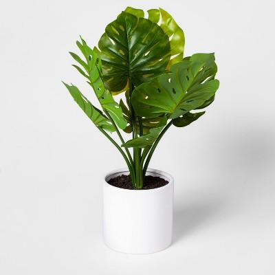 21" x 12" Artificial Monstera Plant In Pot Green/White - Project 62™