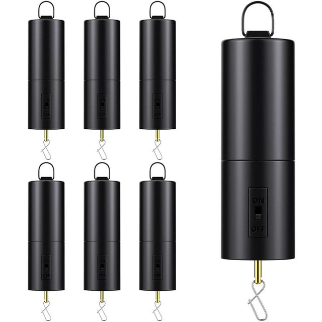 Therwen 6 Pcs Ornament Spinner Battery Operated Wind Spinner Motor Rotator Disco Ball Motor Outdoor Hanging Ornament for Mardi Gras Festival Tree Decoration, No Battery(Black)