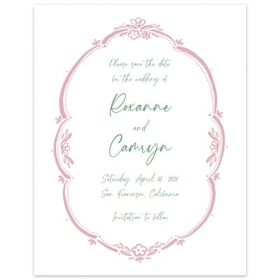 White Wedding Digital Save the Date - Galleria Portrait