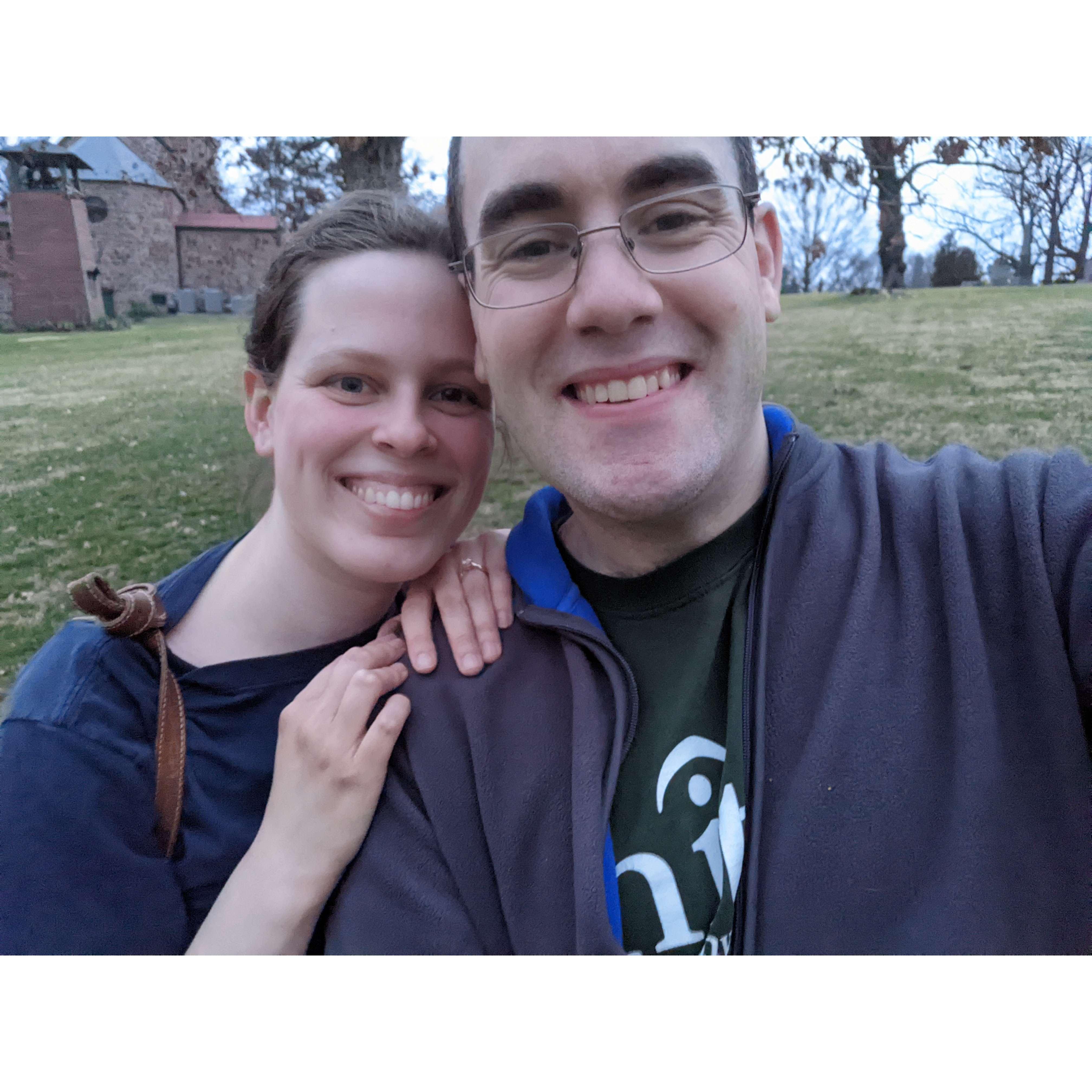 A newly-engaged couple!