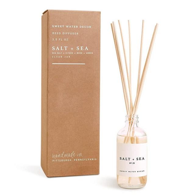 Sweet Water Decor Salt and Sea Reed Diffuser Set | Citrus, Sea Salt, Amber, Musk Summer Scented Diffuser for Home | Long Lasting | Housewarming Gift | Mother's Day Gift | Air Freshener | Aromatherapy