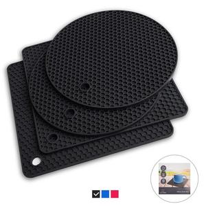 Q's INN Silicone Trivet Mats | Hot Pot Holders | Drying Mat. Our 7 in 1 Multi-Purpose Kitchen Tool is Heat Resistant to 440°F, Non-slip,durable, flexible easy to wash and dry and Contains 4 pcs.