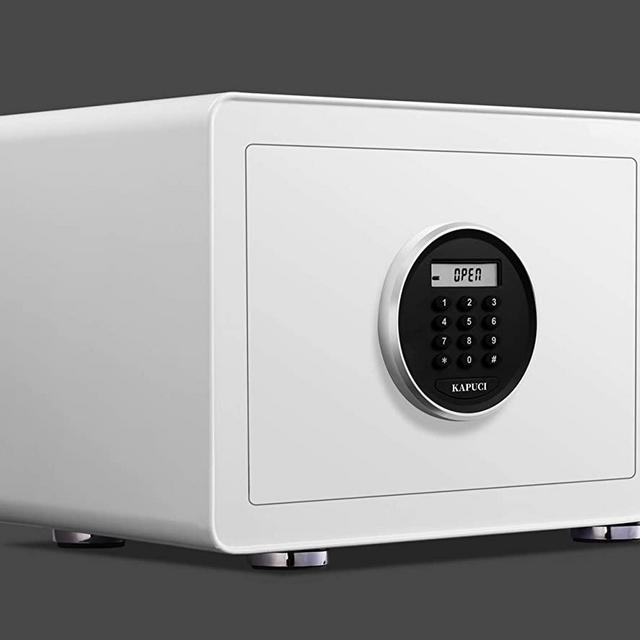 KAPUCI Deluxe Auto-Open Safe Box with LCD Digital Keypad, Modern Design Security Steel Home Safes with Velvet Upholstery, Perfect for Home Office Hotel Business, Suitable for Storing Money, Cash, Pistols, Jewelry, Medicine,Two Colors Choice