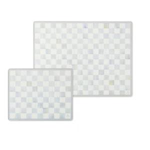 Sterling Check Glass Cutting Boards, Set of 2