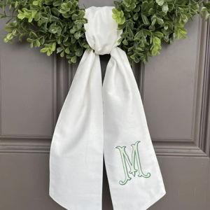Monogrammed Lined Initial Wreath Sash | SHIPS FAST | Best Seller | Southern Home Accent | Wedding & Holiday Gift | Romanesque - Etsy