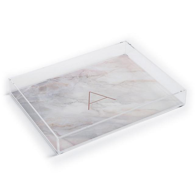 "P"- Marbled Monogram Tray
