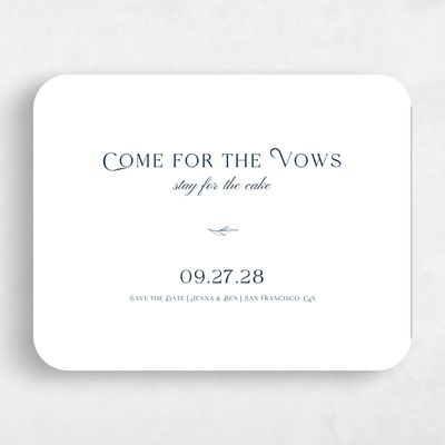 White Rounded Wedding Save the Date - Hartington Landscape