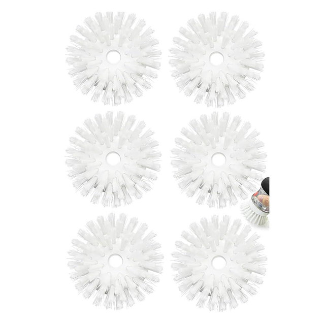 Palm Brush Refills for OXO Soap Dispensing Dish Brush - 6 Pack Cleaning Replacement Brush Head for OXO Palm Brush