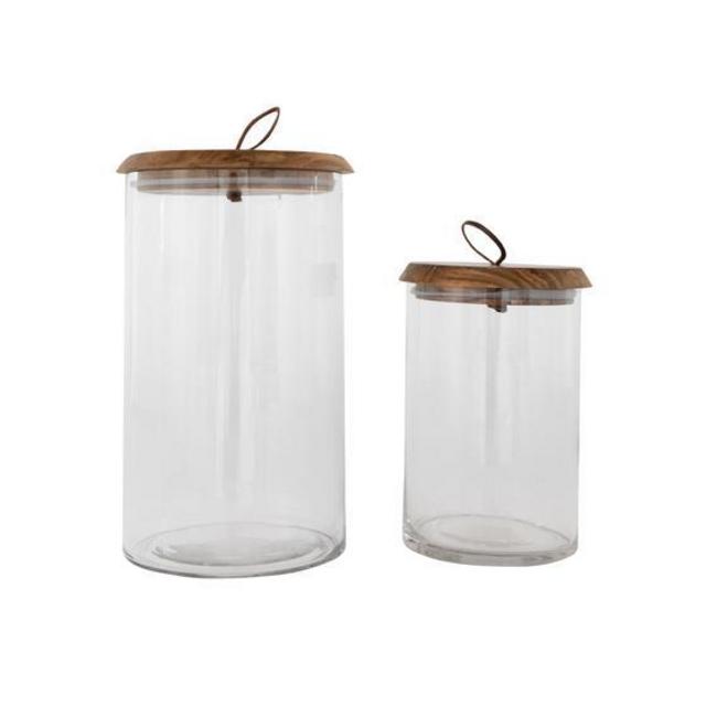 Leather Pull Lidded Jars (Small), McGee & Co