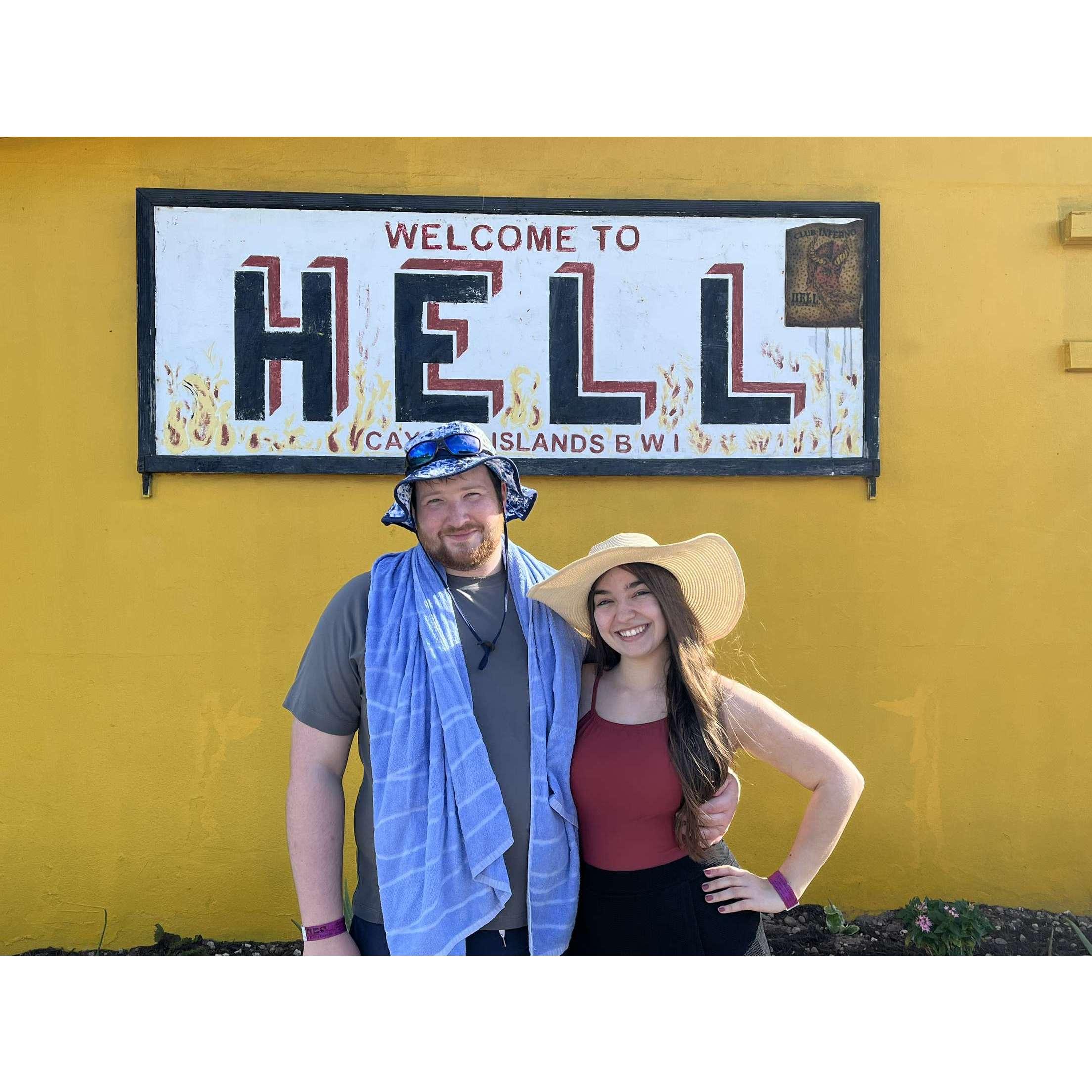 First cruise together with Ian's family! Quick stop in Hell, Grand Cayman.