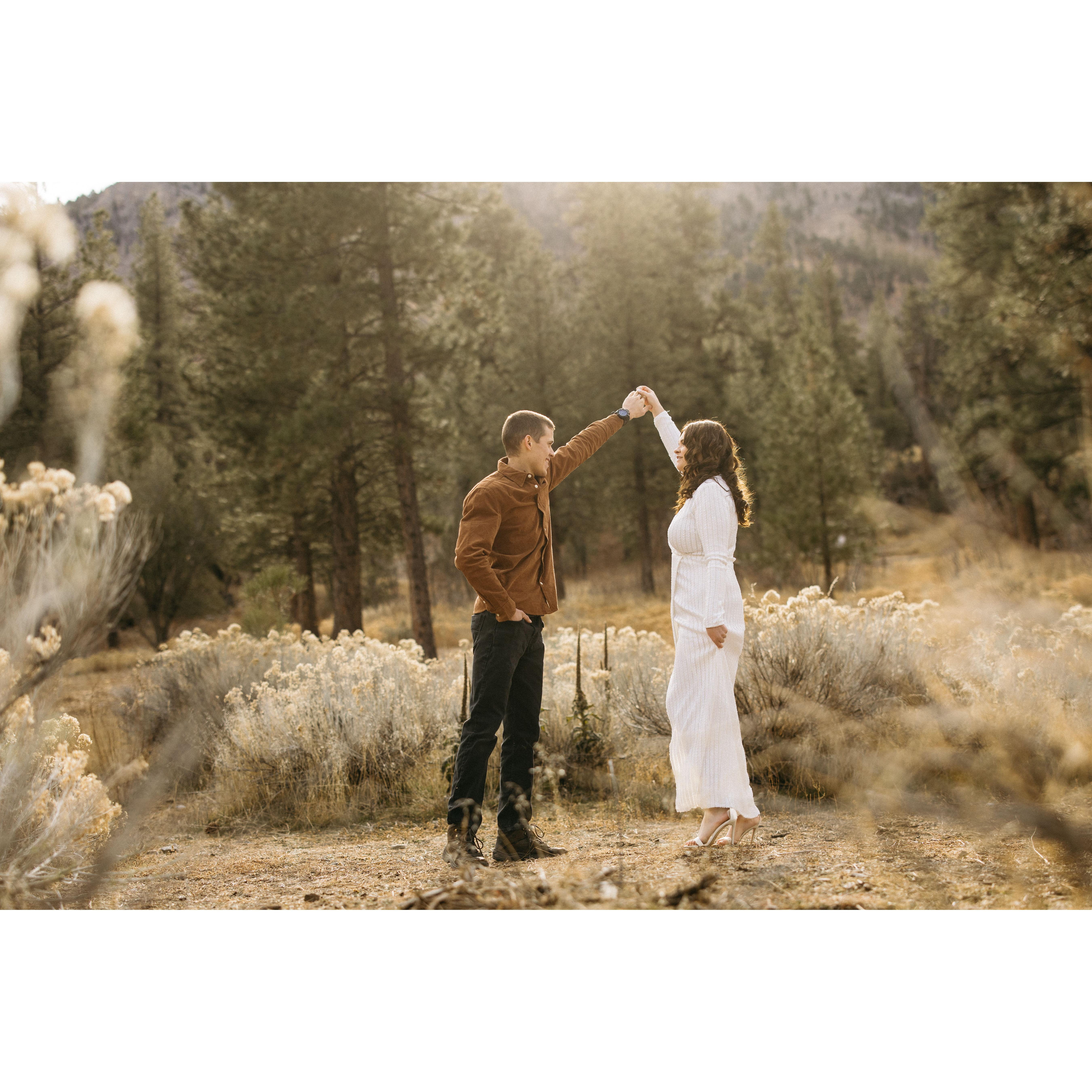 Engagement photos, MT Charleston. December 18th, 2023