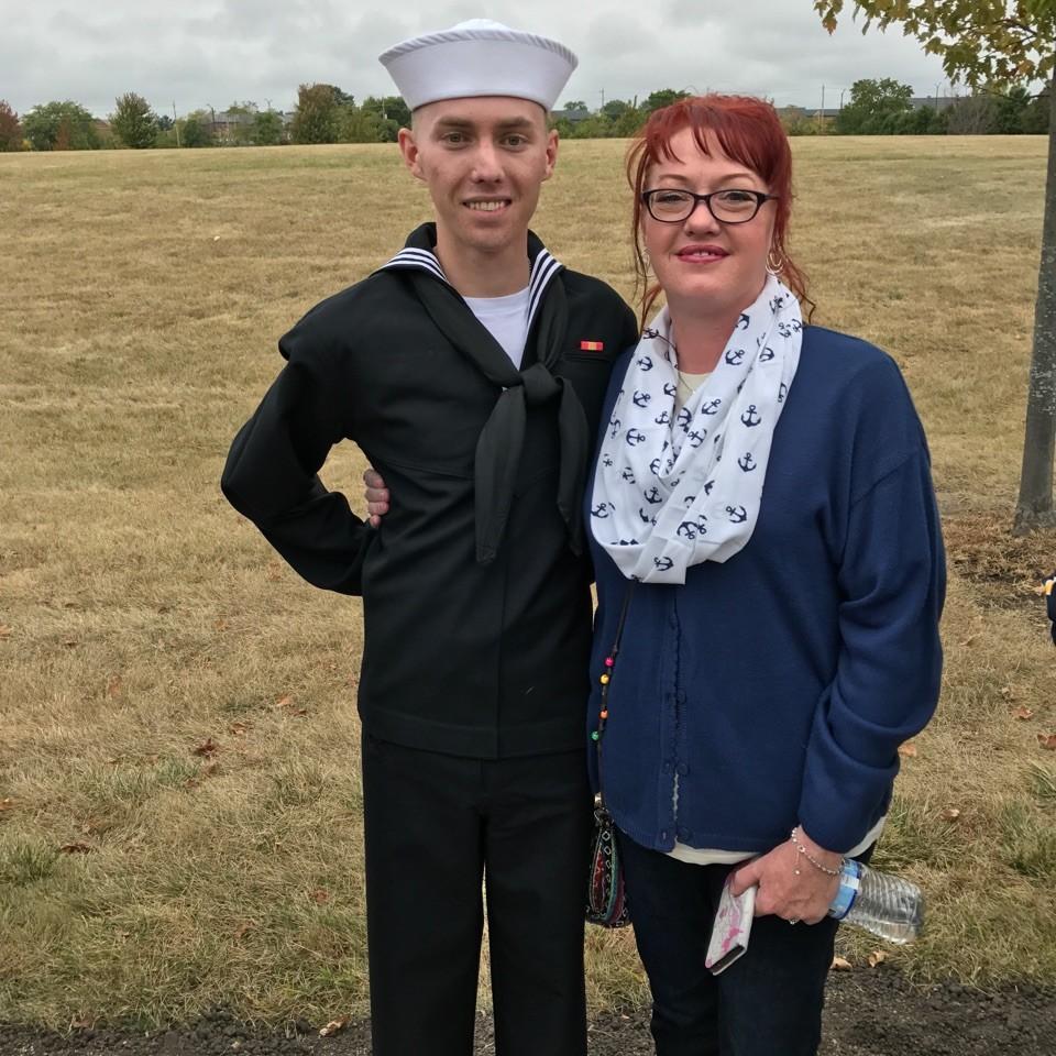 Jen's son Nathan at his Navy bootcamp graduation 2017