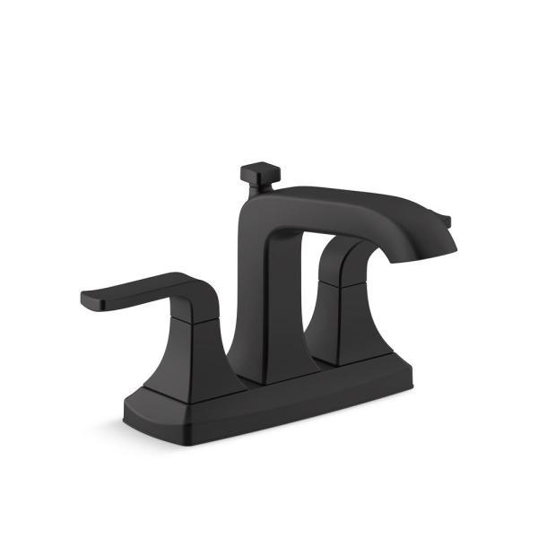 Rubicon 4 in. Centerset 2-Handle Bathroom Faucet in Matte Black