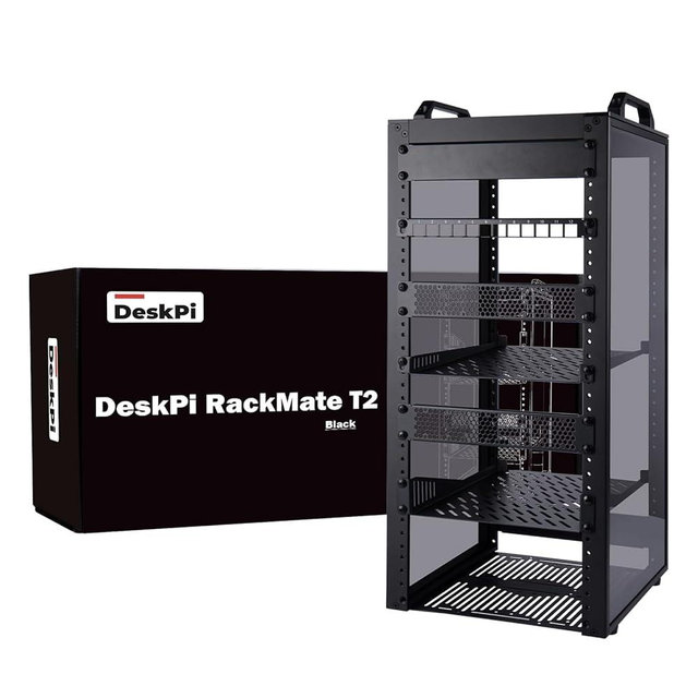 GeeekPi 12U Server Cabinet, 10 inch Server Rack for Network, Servers, Audio, and Video Equipment, DeskPi RackMate T2 Rackmount, 10.23 inch Depth