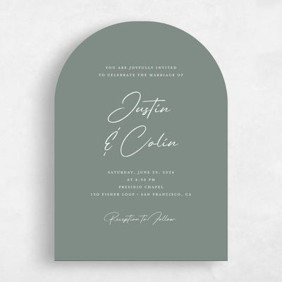 Green Arch Wedding Invitation - Burke Classic