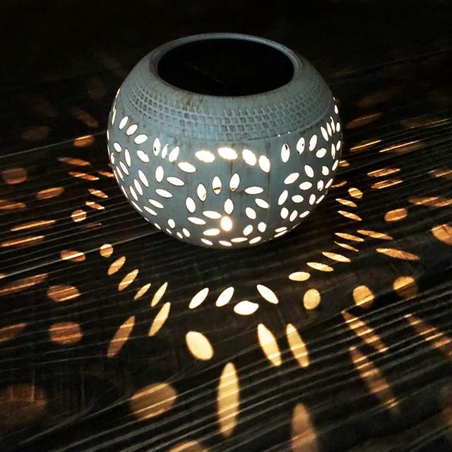 Petrala Solar Table Lights Outdoor Waterproof 8 Lumen White Metal Decorative Lighting Lantern for Desk Patio